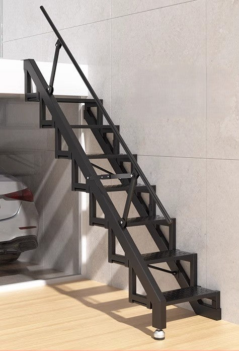 Folding Staircase Against The Wall Attic Garage Carbon Steel Welding Expansion Screw Fixation Indoor and Outdoor Ladders