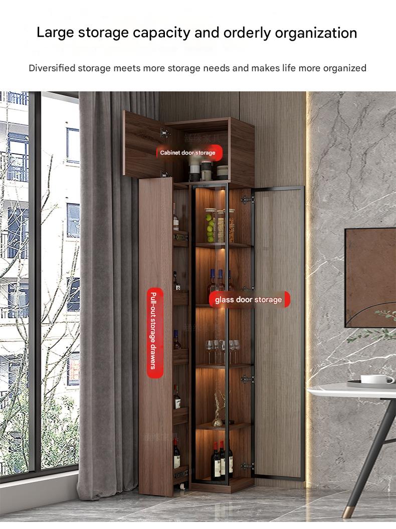 Corner Wine Cabinet Living Room Wall Display Cabinet Triangle Cabinet Household Medieval Style Dining Side Cabinet Locker