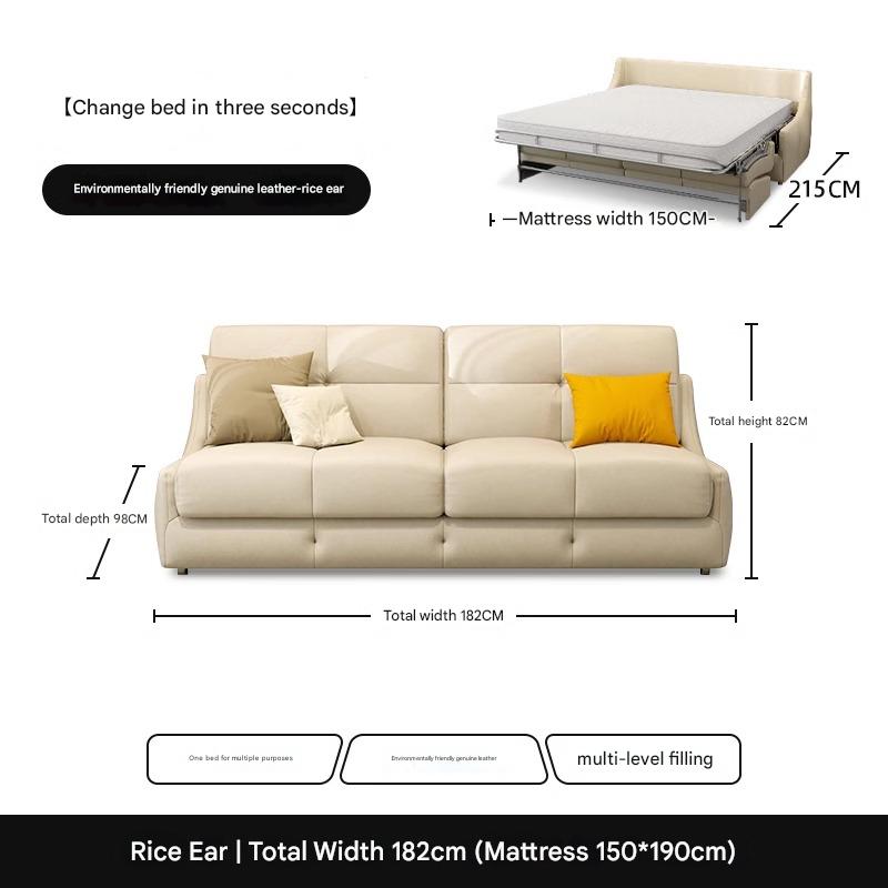 Muqifang Multi-functional Leather Flipped Sofa Bed Integrated Foldable Two-in-one Small Apartment Living Room New Dual-use