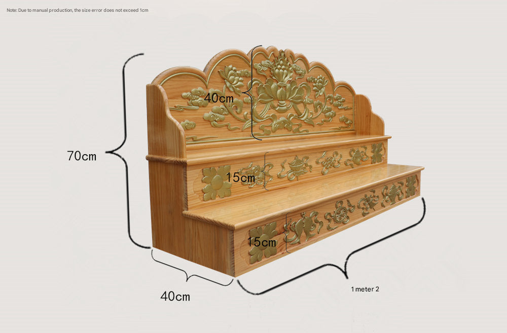 3-Tier Buddhist Altar Table | Modern Wood Home Shrine