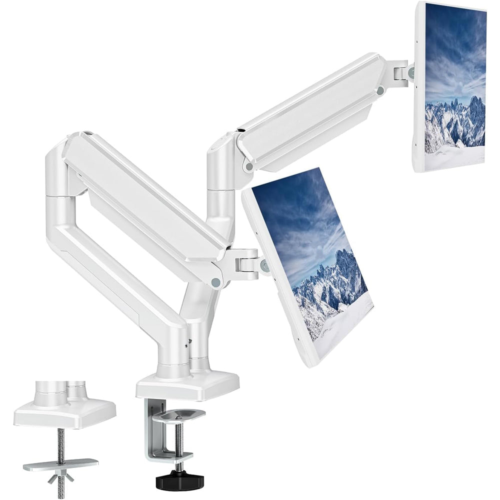 Homelements Dual Screen Gas Spring Desk Stand and Monitor Arm with Dual Steel Monitor Mounts-SY-MA04