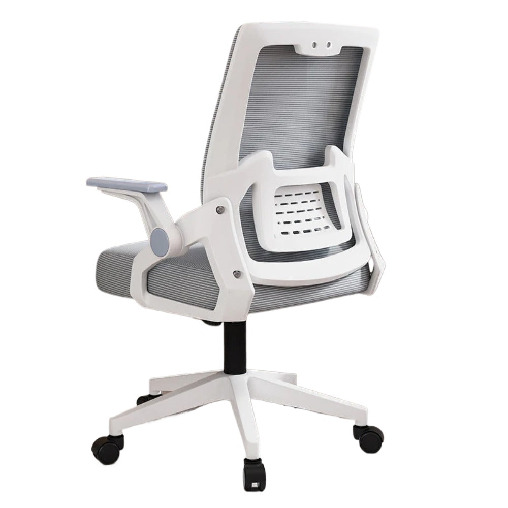 Homelements Latex Cushion Computer Chair Office Home Chairs – White&Grey