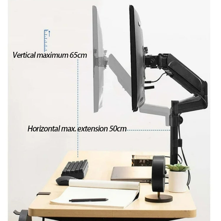 Homelements Gas Spring Desktop Stand and Monitor Support Arm with Double Steel Monitor Stand - SY-MA07