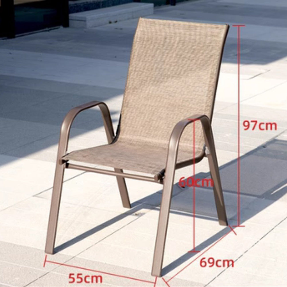 Homelements Outdoor Leisure Tables and Chairs Waterproof Sun-proof Anti-corrosion Garden Anti-corrosion Textilene Mesh Chair