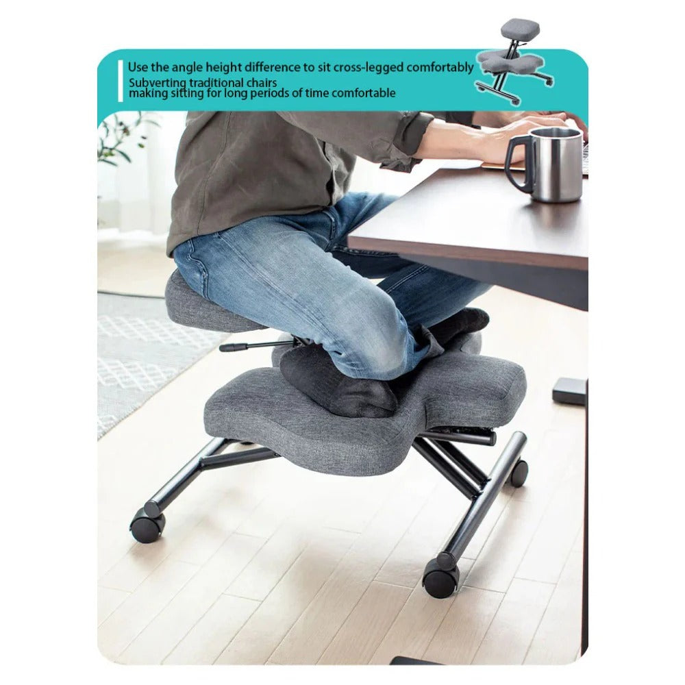 Homelements Japan SANWA Mountain Industry Computer Chair Kneeling Chair Correction Sitting Chair Horse Riding Chair Home Cross-legged Chair Monkey Stool Sitting