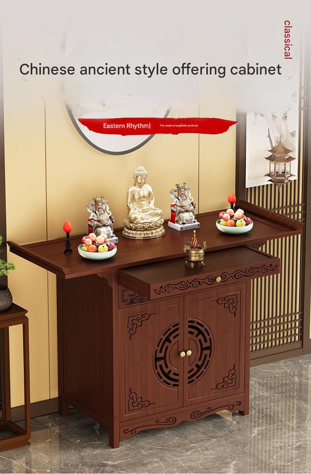 New Chinese Buddhist Shrine Vertical Cabinet Household Offering Table Simple Offering Table Shrine Shrine Cabinet