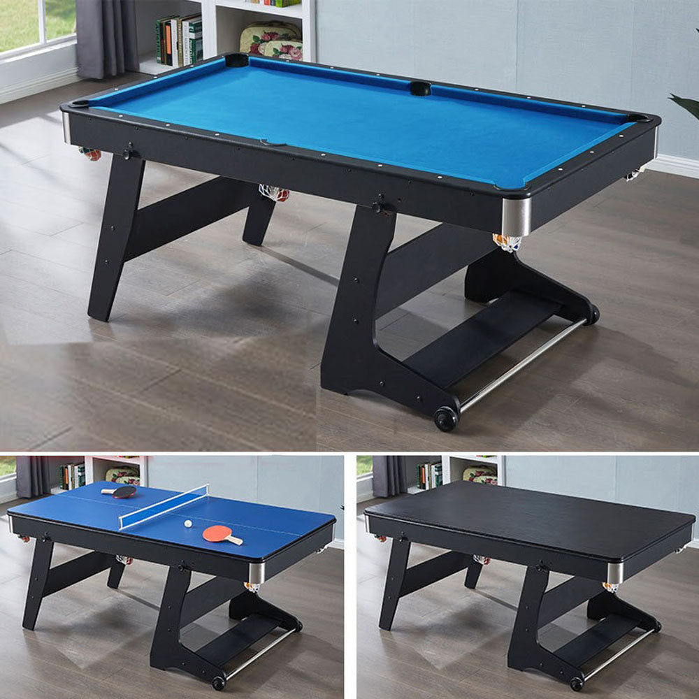 Sports studio 6 feet 1.8 meters indoor folding pool table (for adults and children), snooker table, table tennis table, conference table