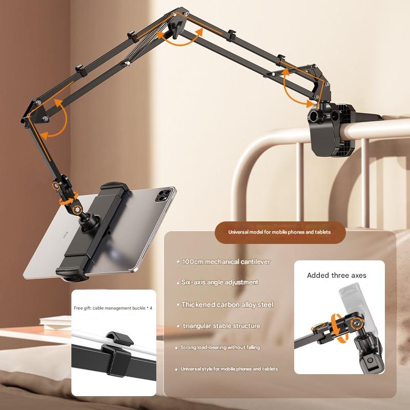 Mobile Phone Lazy Tablet Bracket Bedside Bed for Ipad Support Frame Desktop Cantilever Mobile Phone Holder Dormitory Computer Lying Down Watching Live Drama Artifact Multi-function Switch Universal Clip
