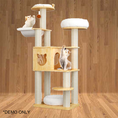 Homelements Solid Wood Luxury Universal Cat Bed Cat Villa Big Cat Climbing Frame Pet Bed Cat Scratching Post Cat Scratcher Cat Tree for Large Cats