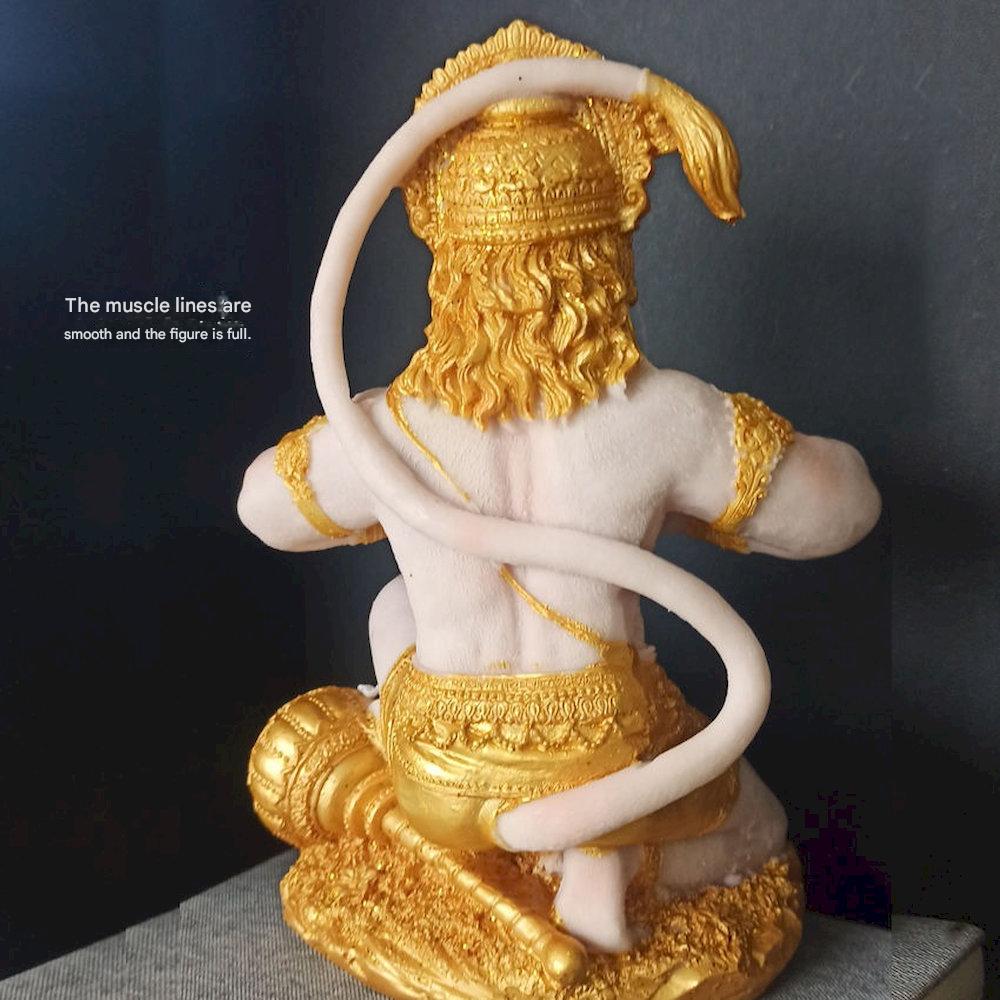 Creative Hindu Resin Kneel on One Knee Hero Monkey Hanuman Sculpture