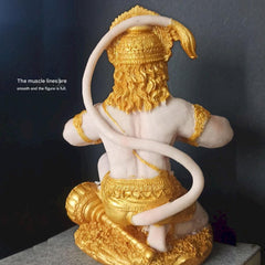 Creative Hindu Resin Kneel on One Knee Hero Monkey Hanuman Sculpture