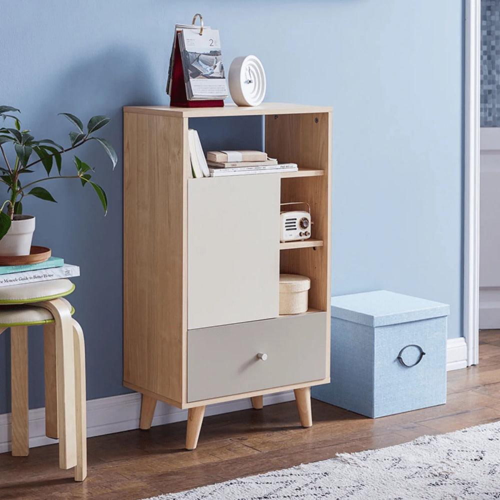 Linsay Juniper Storage Cabinet, Grey&White&Natural