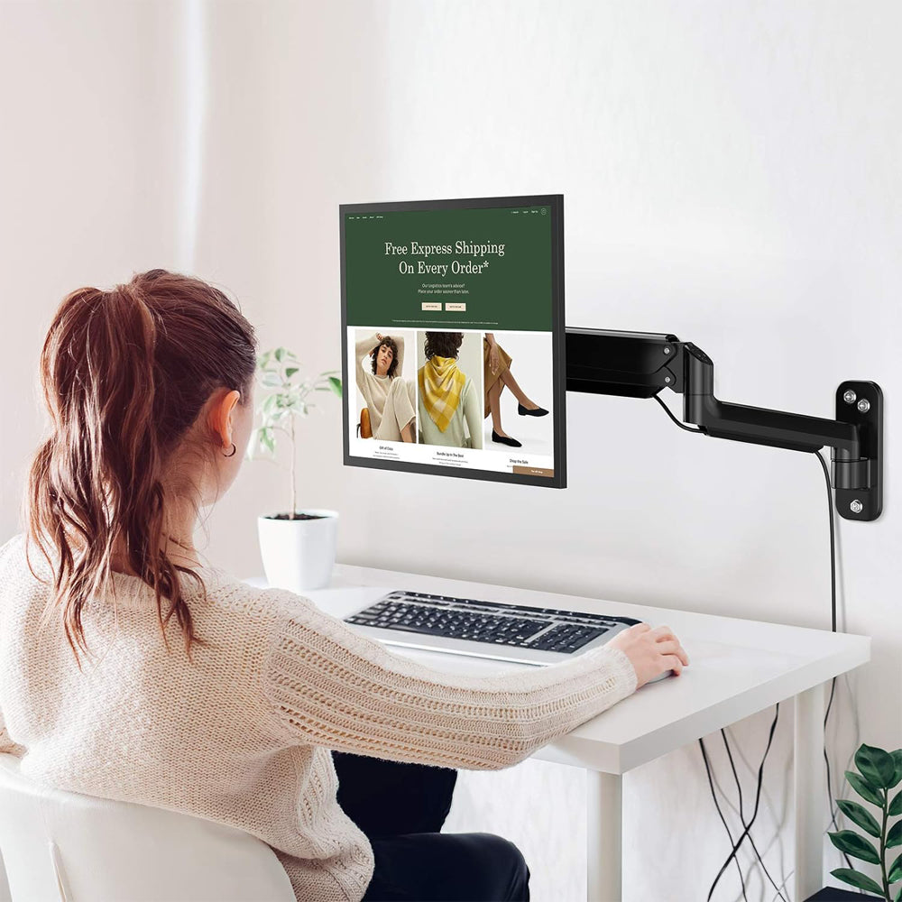 Homelements Single Table Gas Spring Desk Stand and Monitor Arm with Single Steel Monitor Mount SY-MA05