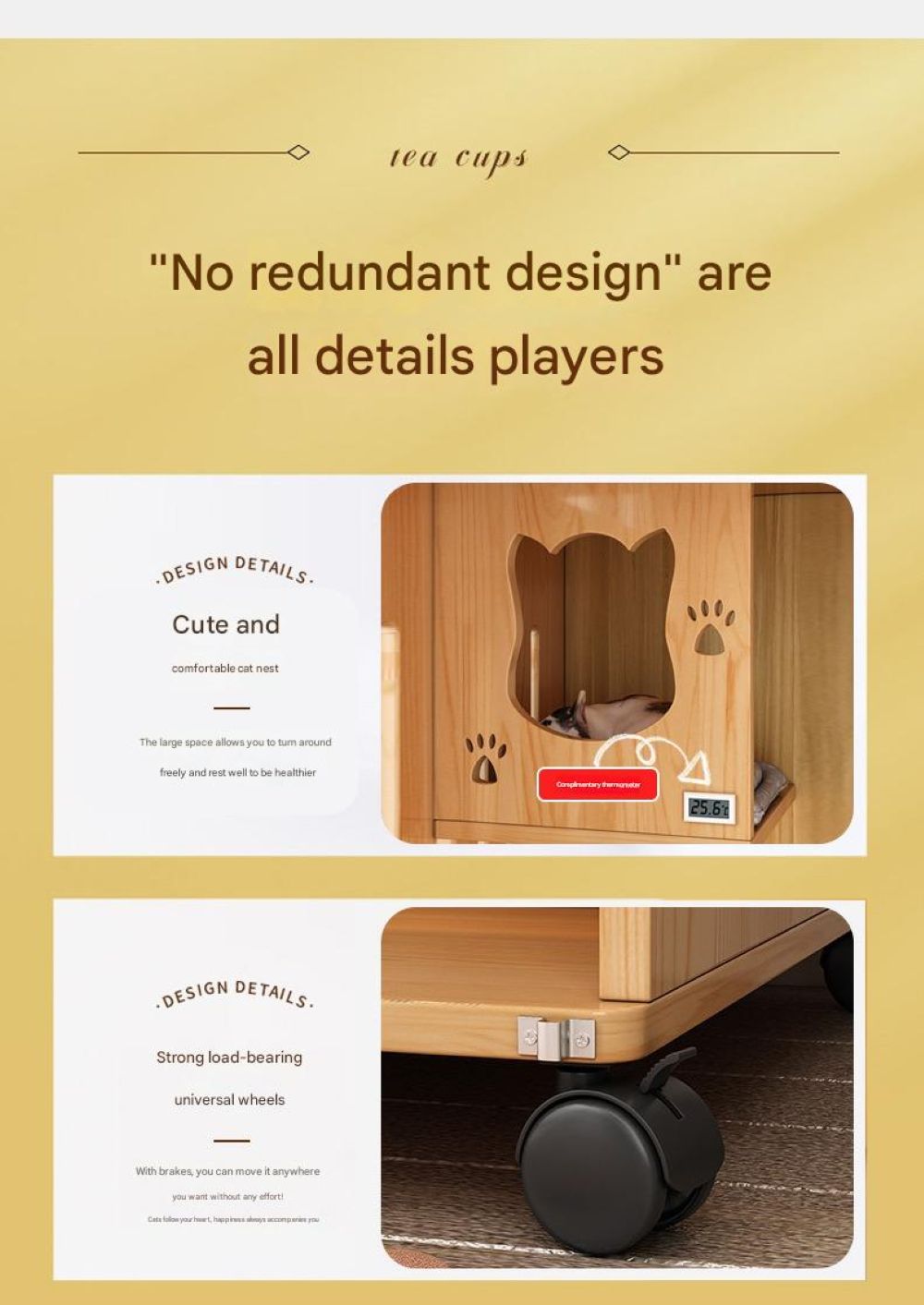 Solid Wood Cat Villa Cat Cage Household Cat House Three-layer Cat Cabinet Indoor Breeding Cage Cat Nest Multi-layer Kitten Room Cat House