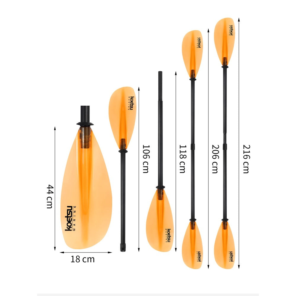 Sports studio  Orange PC Two Section Glass Brazed Double Pulp Kayak Paddle