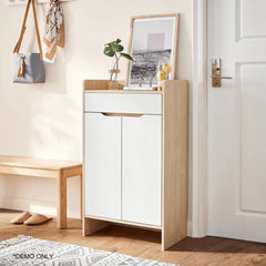 Linsay Miro Shoe Cabinet, Small, Natural & White