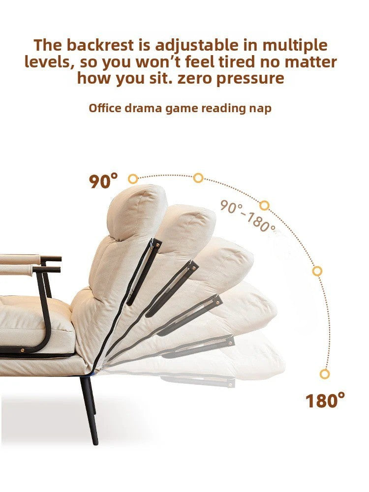 Folding Recliner Office Lunch Break Siesta Bed Dual-purpose Chair Household Dormitory Reclining Seat Back Sofa Chair