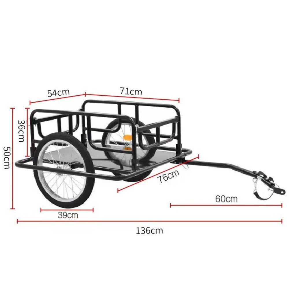 Sports studio Foldable Bike Cargo Towing Cart, 50kg Max Load