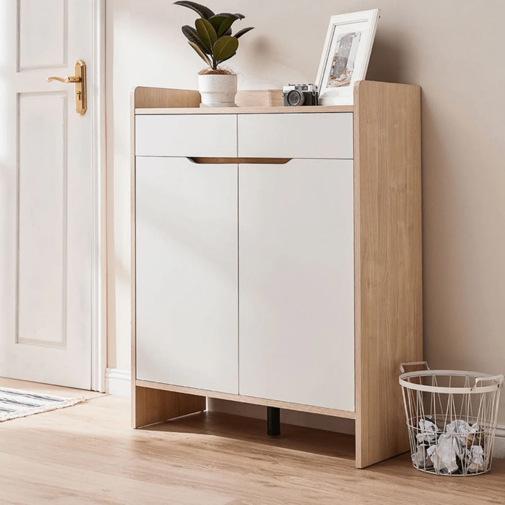 Linsay Miro Shoe Cabinet, Large, Natural & White