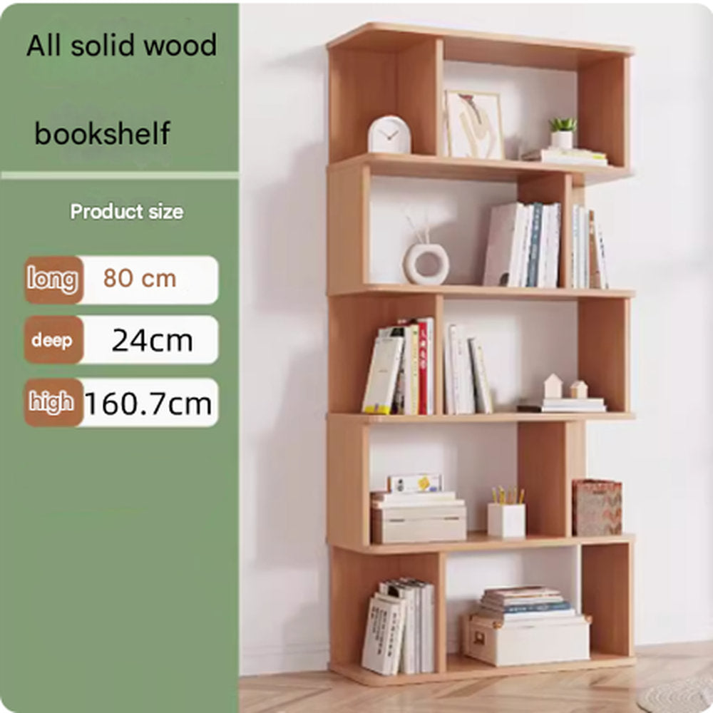 Solid Wood Bookshelf Shelf Simple Modern Children's Storage Locker Multi-layer Locker Simple Book Cabinet
