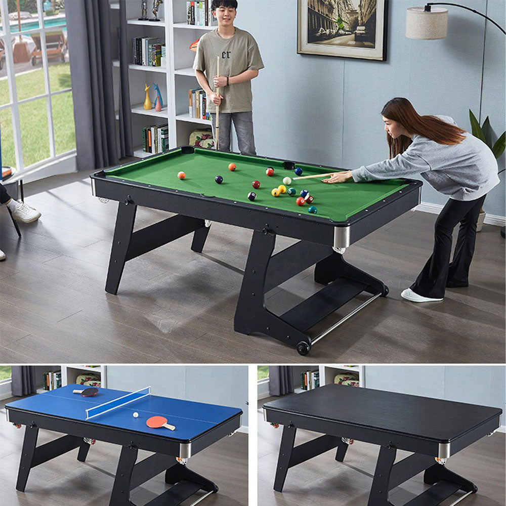 Sports studio 6 feet 1.8 meters indoor folding pool table (for adults and children), snooker table, table tennis table, conference table