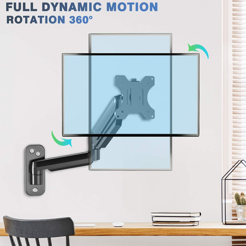 Homelements Single Table Gas Spring Desk Stand and Monitor Arm with Single Steel Monitor Mount SY-MA05
