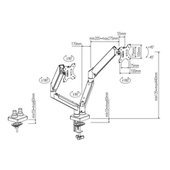 Homelements Dual Screen Gas Spring Desk Stand and Monitor Arm with Dual Steel Monitor Mounts-SY-MA04