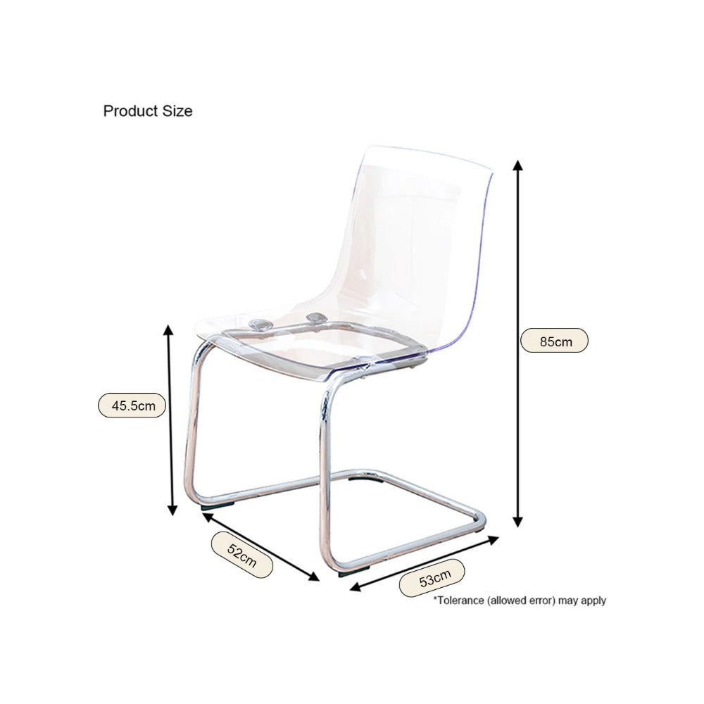 Homelements Creative/Acrylic Dining Chair/Designer Transparent Makeup Chair/Internet Celebrity Dressing Stool/Minimalist Crystal Home Dining Table Chair