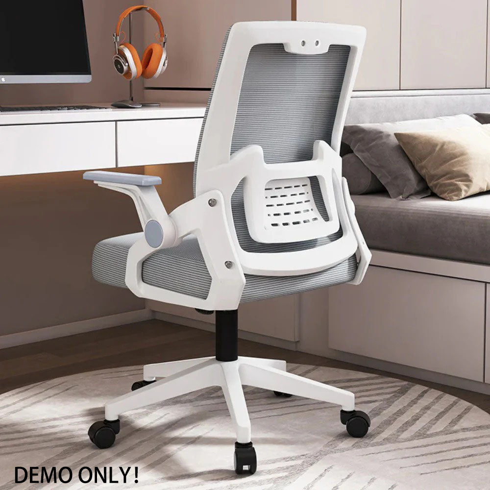 Homelements Latex Cushion Computer Chair Office Home Chairs – White&Grey