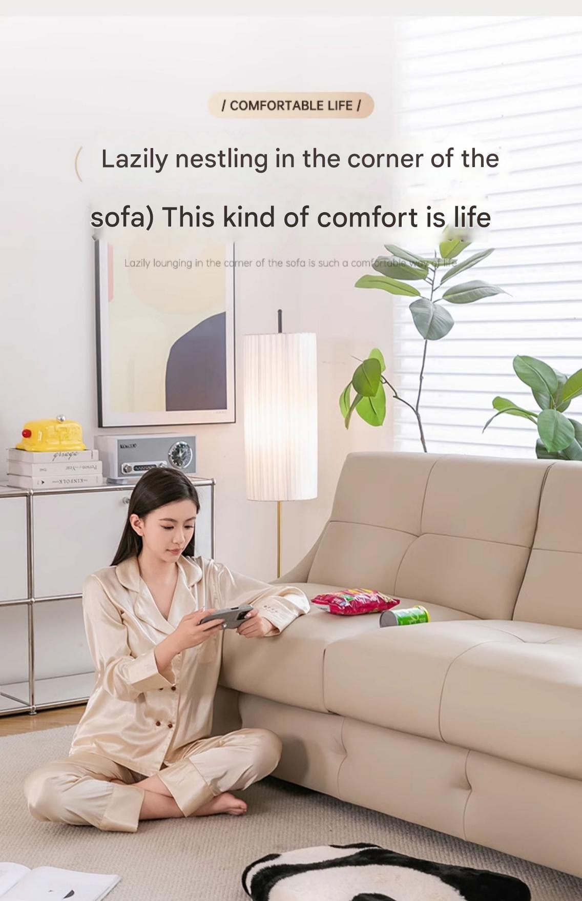 Muqifang Multi-functional Leather Flipped Sofa Bed Integrated Foldable Two-in-one Small Apartment Living Room New Dual-use