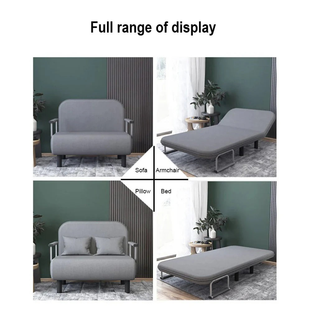 Homelements  Modern Simple Lazy Folding Sofa Bed Dual-use  Apartment Small Apartment for Rent  Simple Single or Double Folding Sofa