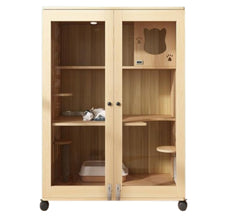 Solid Wood Cat Villa Cat Cage Household Cat House Three-layer Cat Cabinet Indoor Breeding Cage Cat Nest Multi-layer Kitten Room Cat House