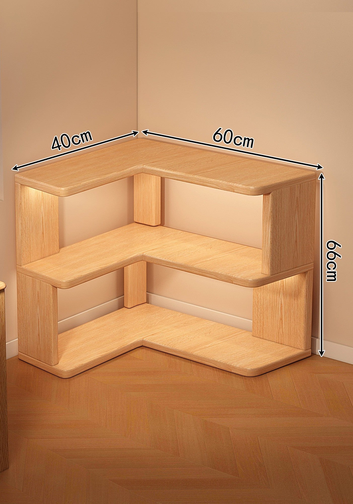 Corner Bookshelf Shelf Floor-to-ceiling Children's Wall Solid Wood Bookcase Household Corner Simple Storage Shelf Locker