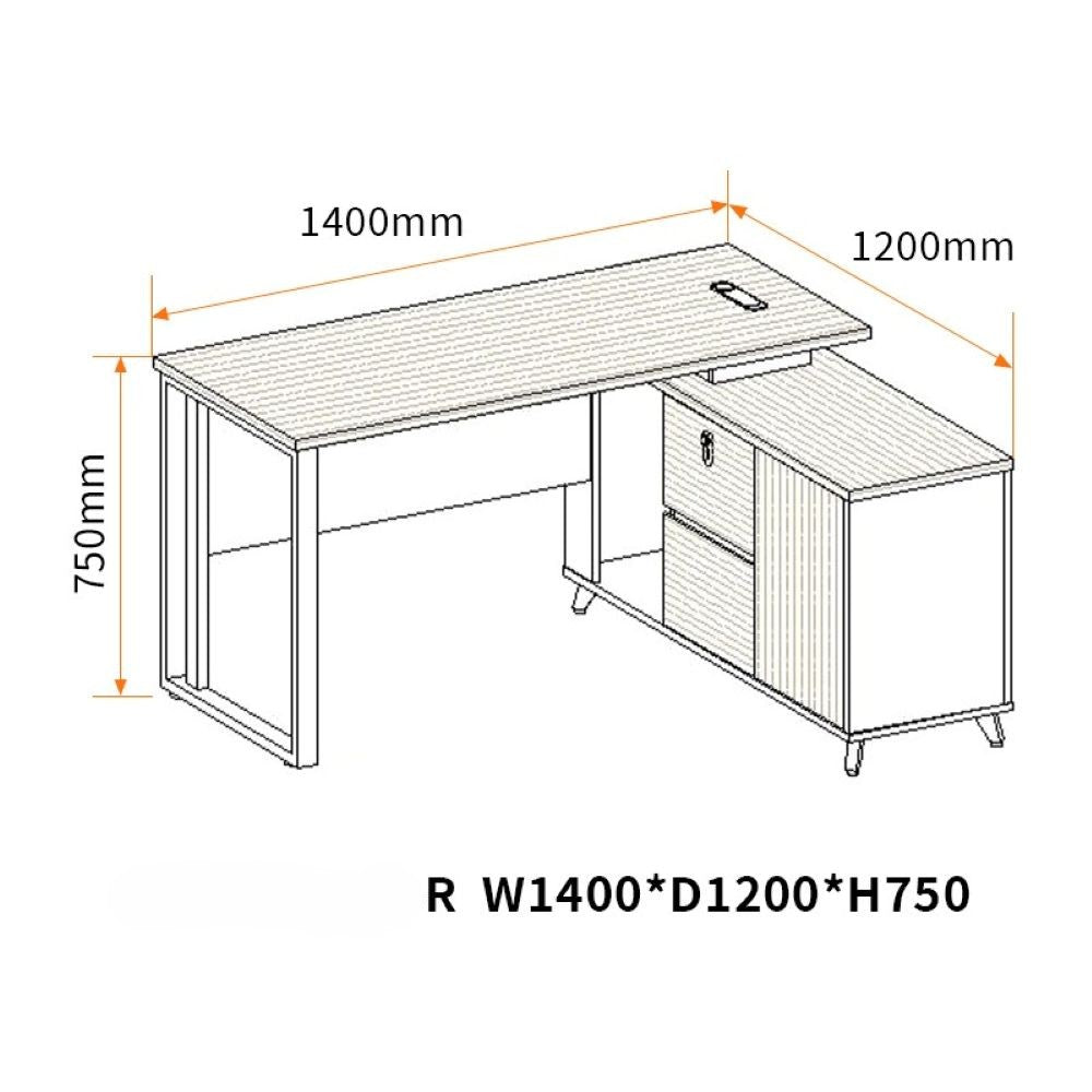 Single Cabinet Desk Space-Saving Office Furniture