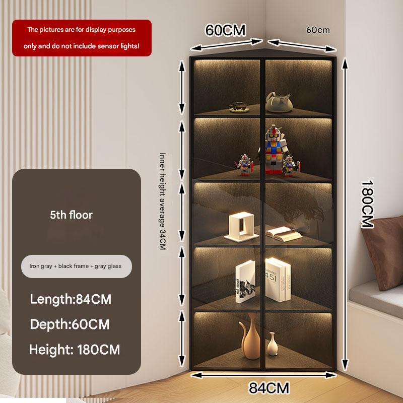 Simple Light Luxury Corner Cabinet Corner Triangle Right Angle Corner Corner Rack Living Room Bedroom Storage Floor Against The Wall