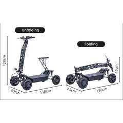 Sport Studio 11 Inches Foldable  Outdoor  Multifunction Country Crossing E-scooter with 4 Wheels - MINI -48V-1000W*2-48V-20AH-lithium Battery