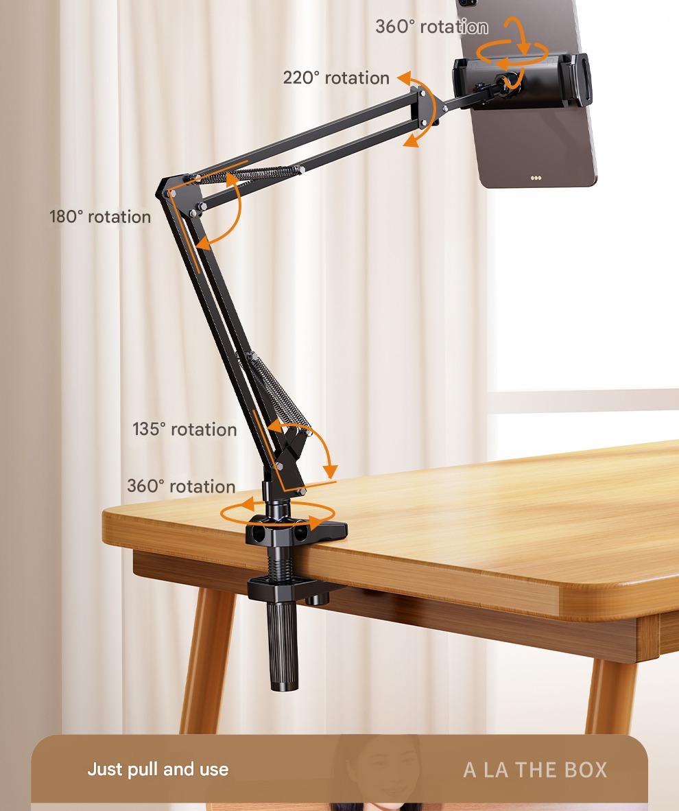 Mobile Phone Lazy Tablet Bracket Bedside Bed for Ipad Support Frame Desktop Cantilever Mobile Phone Holder Dormitory Computer Lying Down Watching Live Drama Artifact Multi-function Switch Universal Clip
