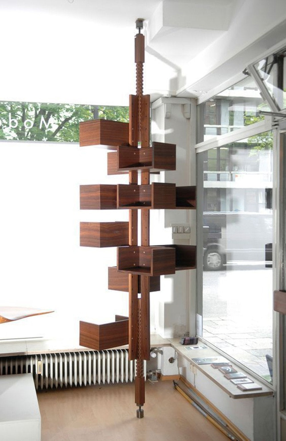 Rotating Bookcase | Designer Mid-Century Modern Shelf