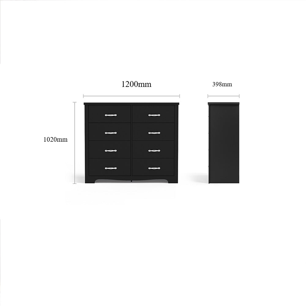 Linsay Chest of 8-drawer Cabinet Black