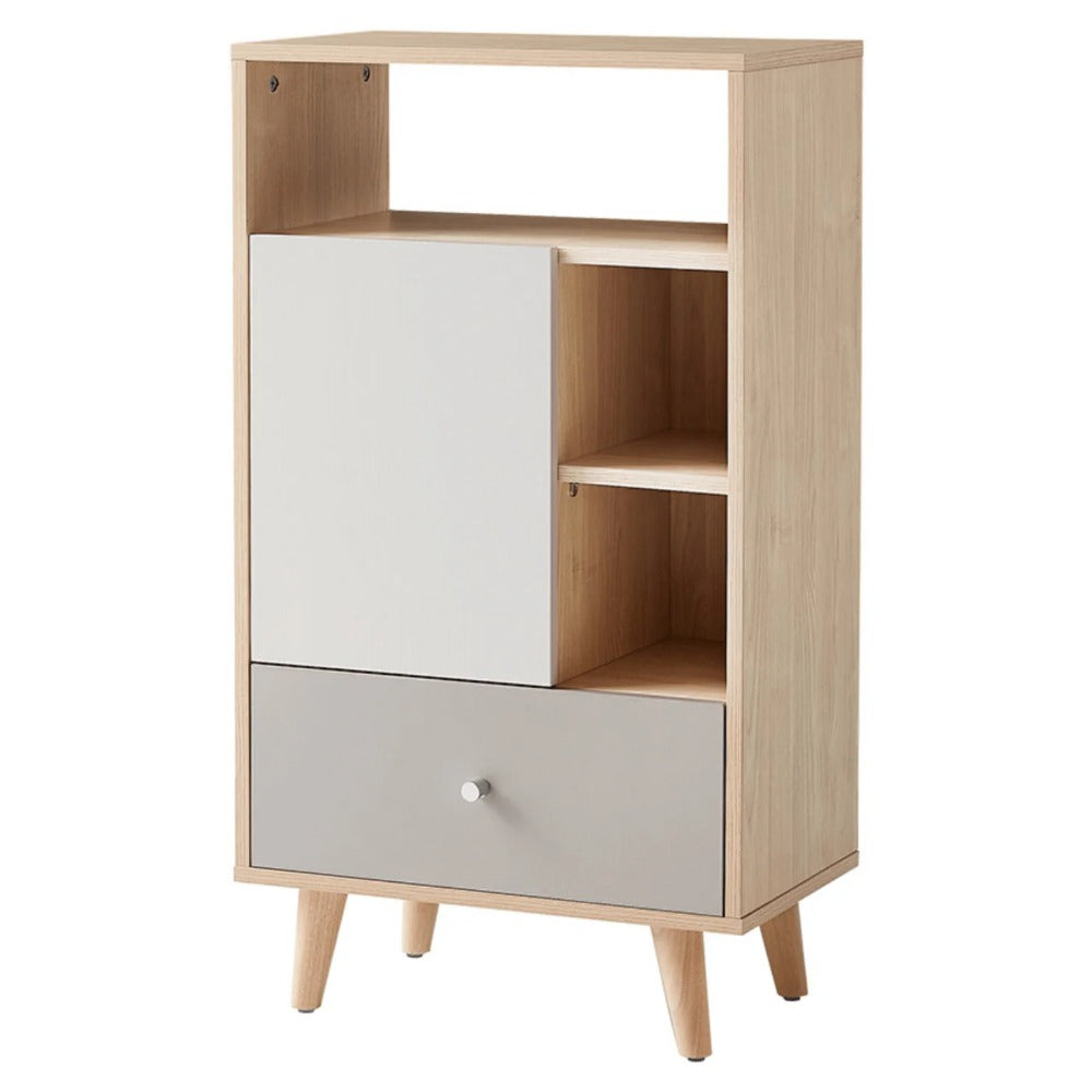 Linsay Juniper Storage Cabinet, Grey&White&Natural