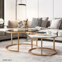 Homelements Glass Coffee Table Light Luxury Retractable Small Round Table Combination Modern Simple Living Room Rock Plate Coffee Table  Nordic Glass Coffee Table Light Luxury Small Apartment Extension Narrow Round Table Simple Living Room Marble
