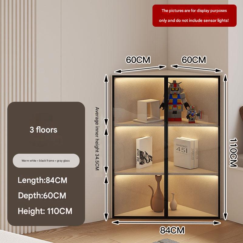 Simple Light Luxury Corner Cabinet Corner Triangle Right Angle Corner Corner Rack Living Room Bedroom Storage Floor Against The Wall