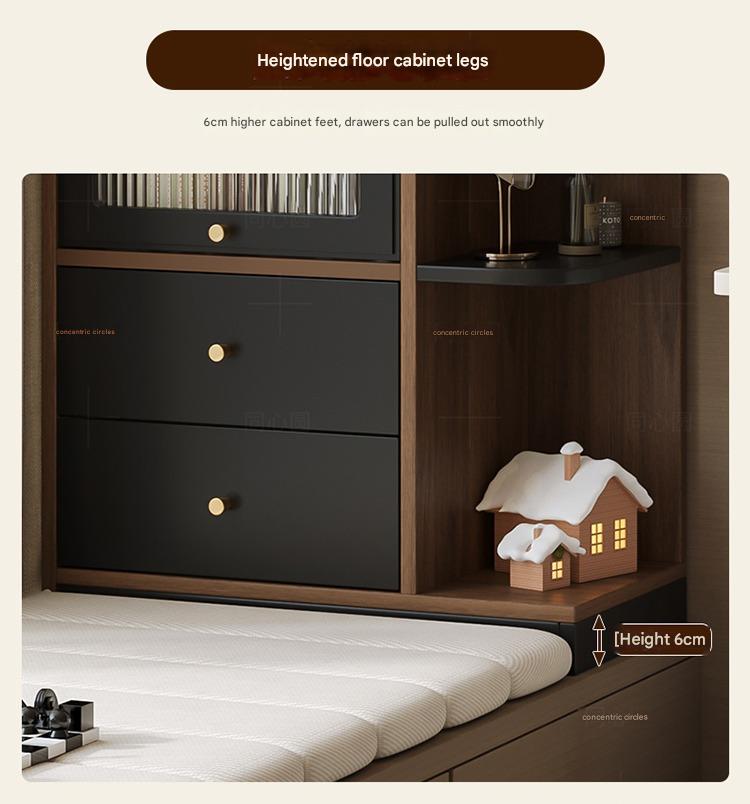 Bay Window Storage Cabinet with Drawers – Multi-Purpose Bedroom, Balcony & Living Room Organizer