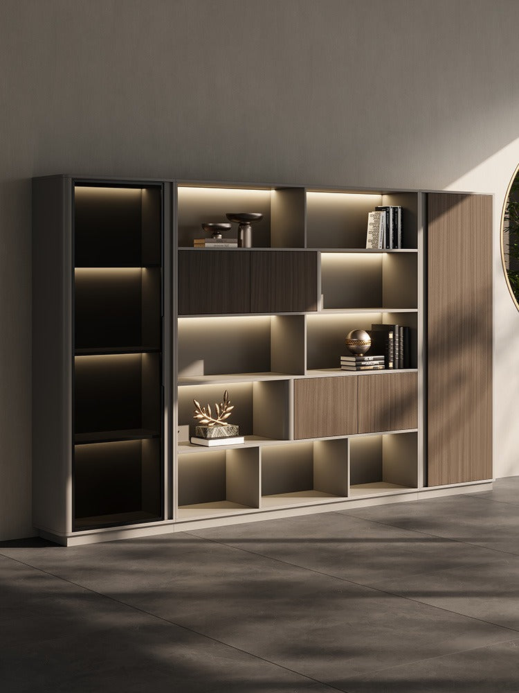 Boss Office Background Cabinet Light Luxury File Cabinet Data Cabinet Simple Modern Bookcase Locker Floor Cabinet Bookshelf
