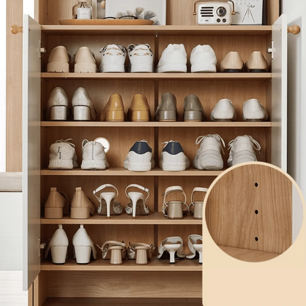 Linsay Miro Shoe Cabinet, 1.2M, Natural & White