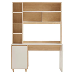 Linsay Noble Desk with Shelves, Natural & White