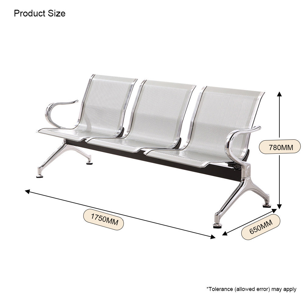 Homelements  Three-seater Row Chair/airport Chair/stainless Steel/hospital Waiting Chair/public Row Rest Chair