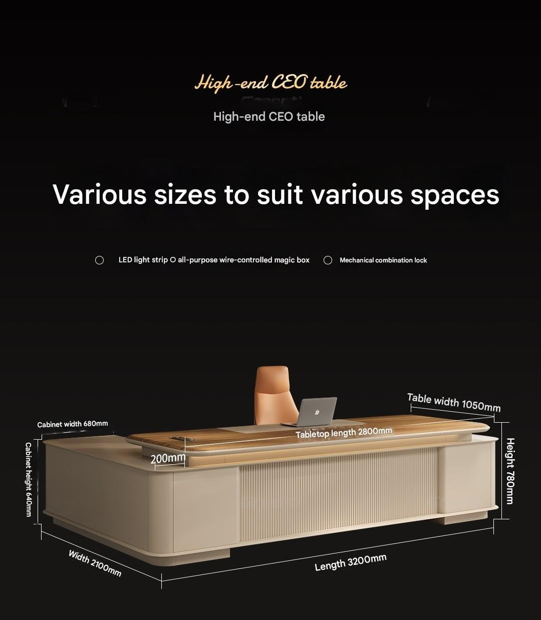 Homelements Luxury Executive Desk Sets - Premium Office Desks for CEOs
