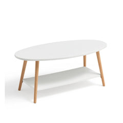 Linsay Juniper Double Layer Coffee Table, Natural & White