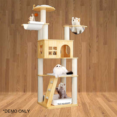 Homelements Luxury Solid Wood Cat House Cat Villa Cat Climbing Frame Pet Bed Cat Scratching Post Cat Playground   Large Solid Wood Cat Climbing Frame Cat Nest Simple One Four Seasons Universal Cat Shelf/jump/grab Board